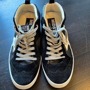 Golden Goose Black Midstar with Grey laces